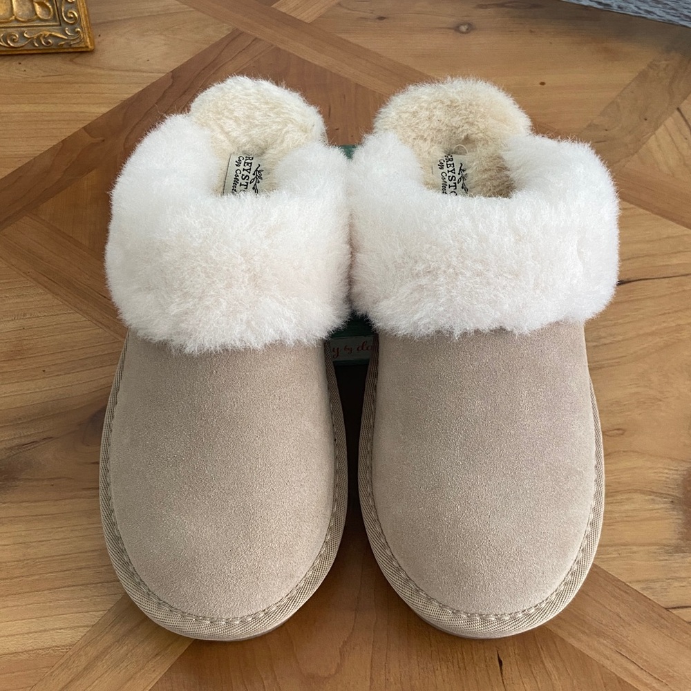 Anthropologie Cozy Shearling Slippers